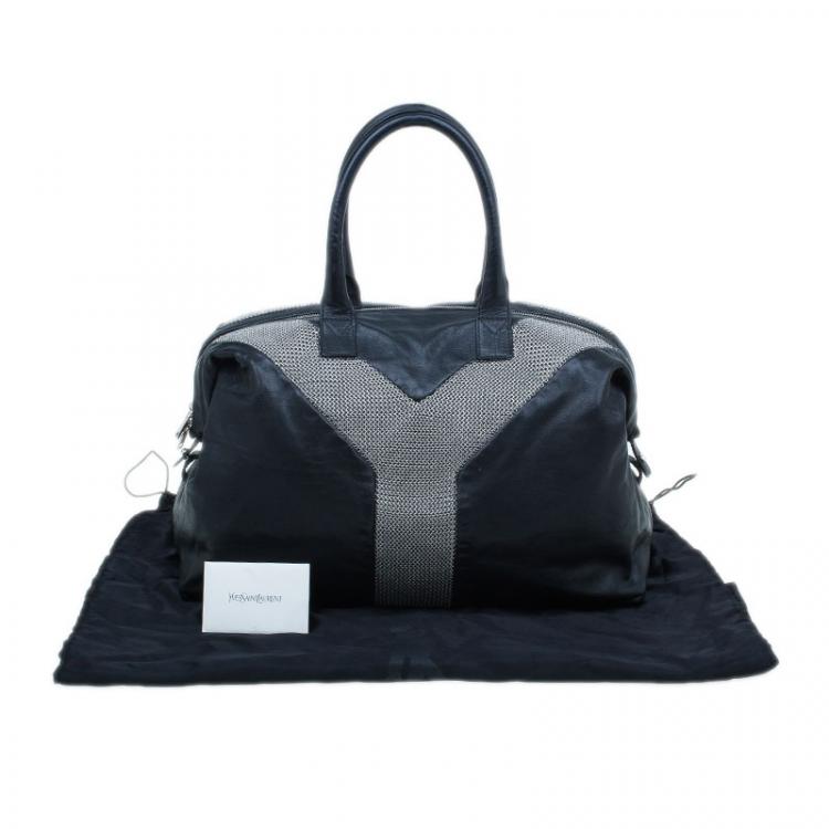 Pre Owned Saint Laurent Paris Black Leather Large Rock Easy Y Bag