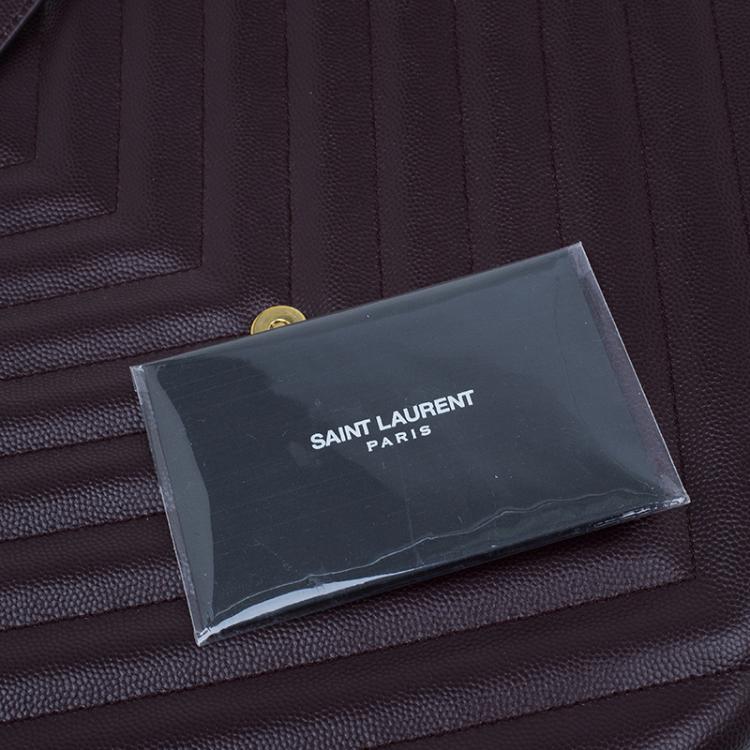 Pre Owned Saint Laurent Paris Burgundy Matelasse Leather Cassandre Shopper Tote