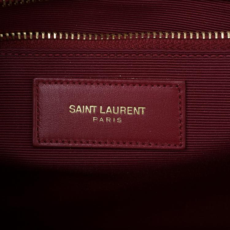 Pre Owned Saint Laurent Paris Red Leather Chevron Flap Shoulder Bag