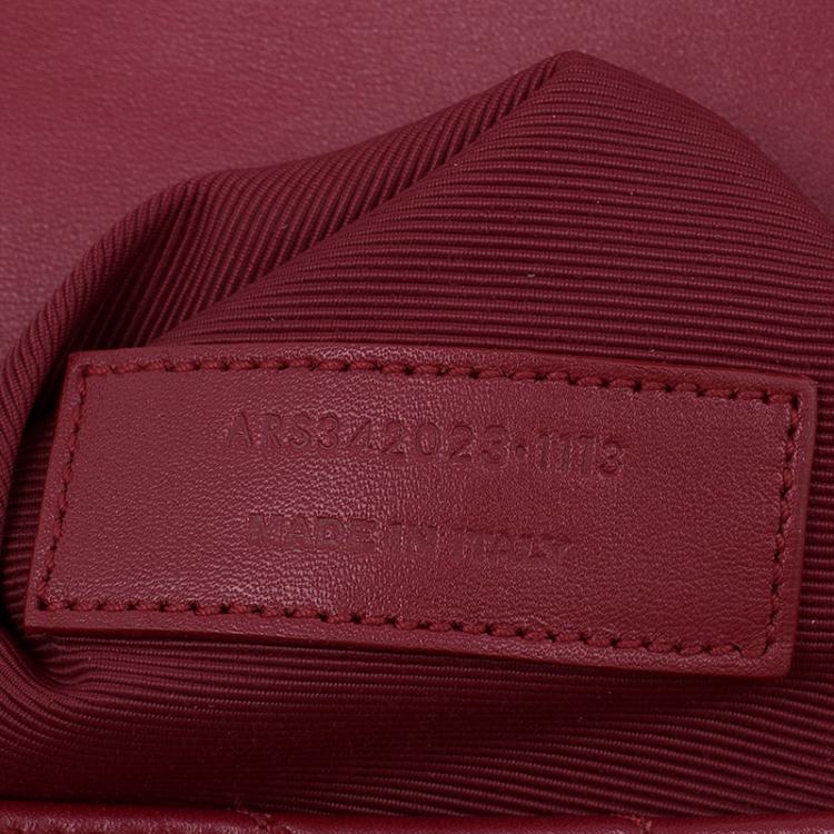 Pre Owned Saint Laurent Paris Red Leather Chevron Flap Shoulder Bag