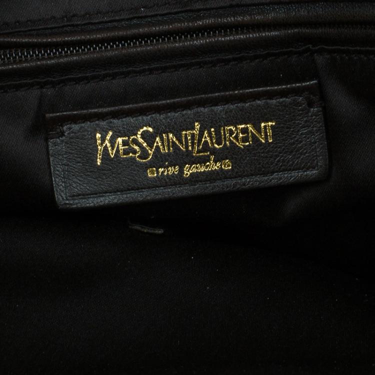 Pre Owned Saint Laurent Paris Olive Green Leather Large Muse Bag