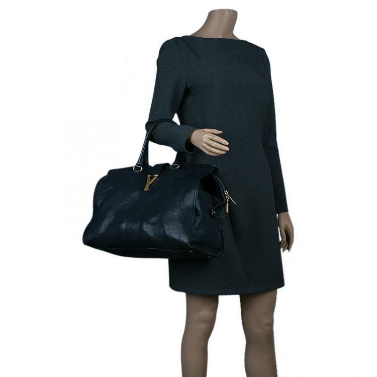 Pre Owned Saint Laurent Paris Black Leather Large Cabas Chyc Satchel Bag