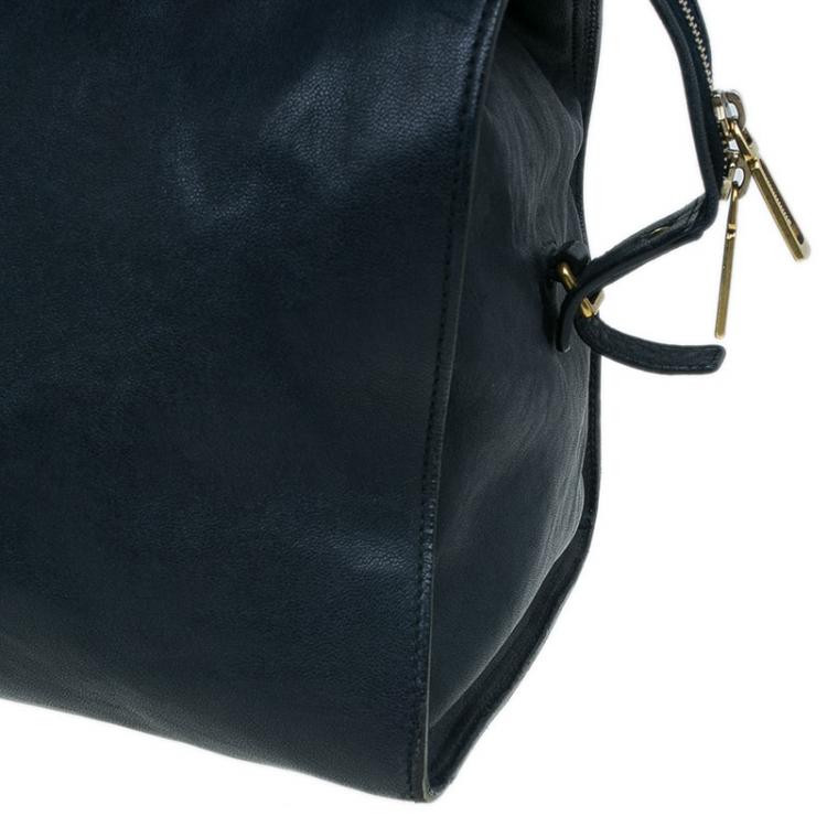 Pre Owned Saint Laurent Paris Black Leather Large Cabas Chyc Satchel Bag