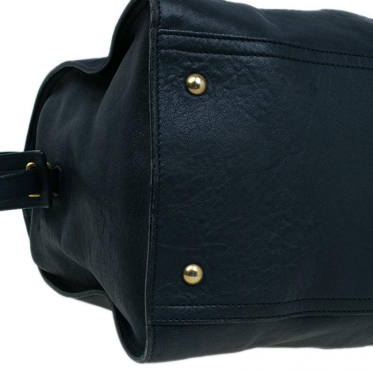 Pre Owned Saint Laurent Paris Black Leather Large Cabas Chyc Satchel Bag