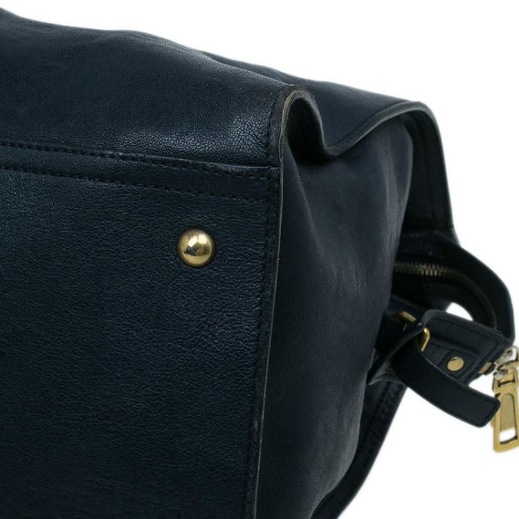 Pre Owned Saint Laurent Paris Black Leather Large Cabas Chyc Satchel Bag