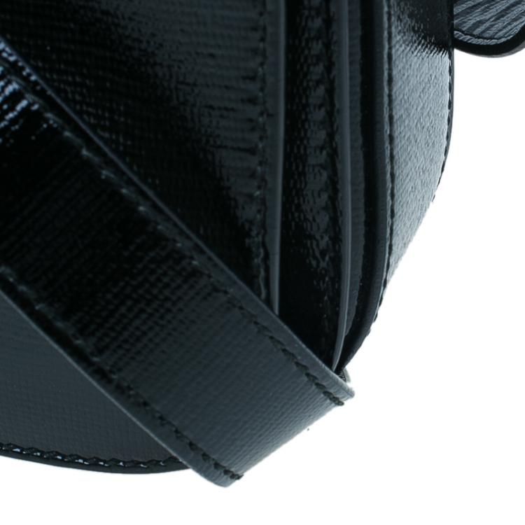 Pre Owned Saint Laurent Paris Black Shine Coated Canvas Medium ChYc Flap Bag
