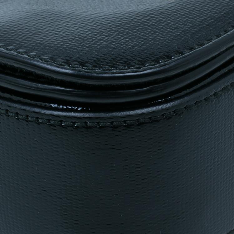 Pre Owned Saint Laurent Paris Black Shine Coated Canvas Medium ChYc Flap Bag