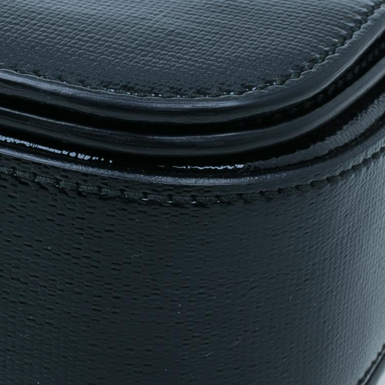 Pre Owned Saint Laurent Paris Black Shine Coated Canvas Medium ChYc Flap Bag