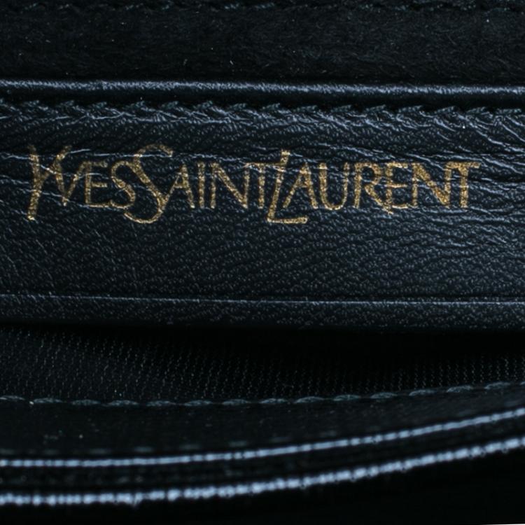Pre Owned Saint Laurent Paris Black Shine Coated Canvas Medium ChYc Flap Bag