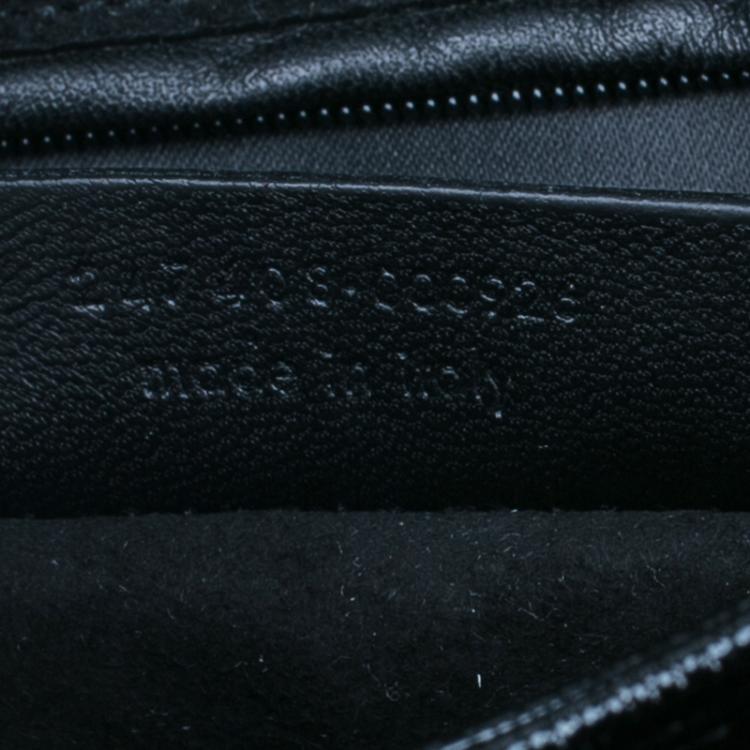 Pre Owned Saint Laurent Paris Black Shine Coated Canvas Medium ChYc Flap Bag