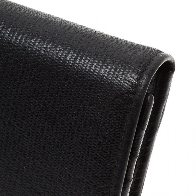 Pre Owned Saint Laurent Paris Black Leather Ligne Y Charm Large Flap Wallet 