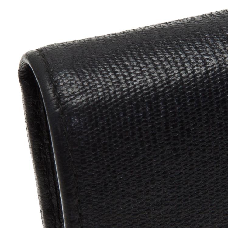 Pre Owned Saint Laurent Paris Black Leather Ligne Y Charm Large Flap Wallet 
