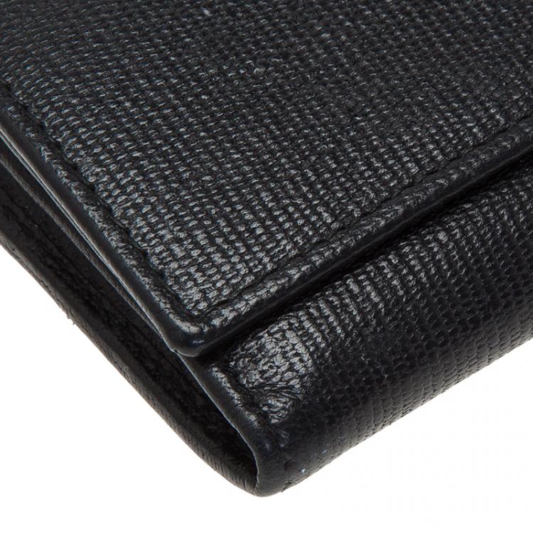 Pre Owned Saint Laurent Paris Black Leather Ligne Y Charm Large Flap Wallet 