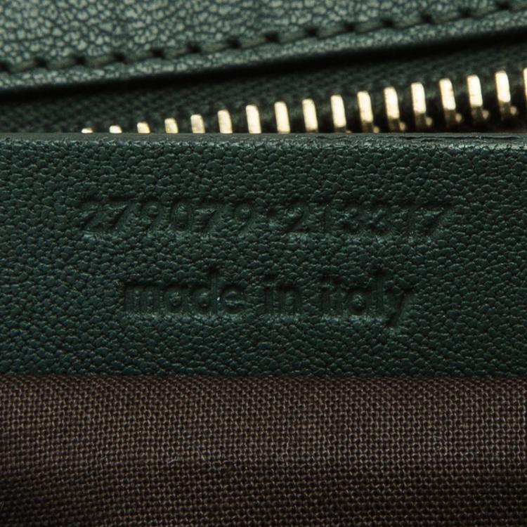 Pre Owned Saint Laurent Paris Green Leather Medium Cabas Chyc Satchel