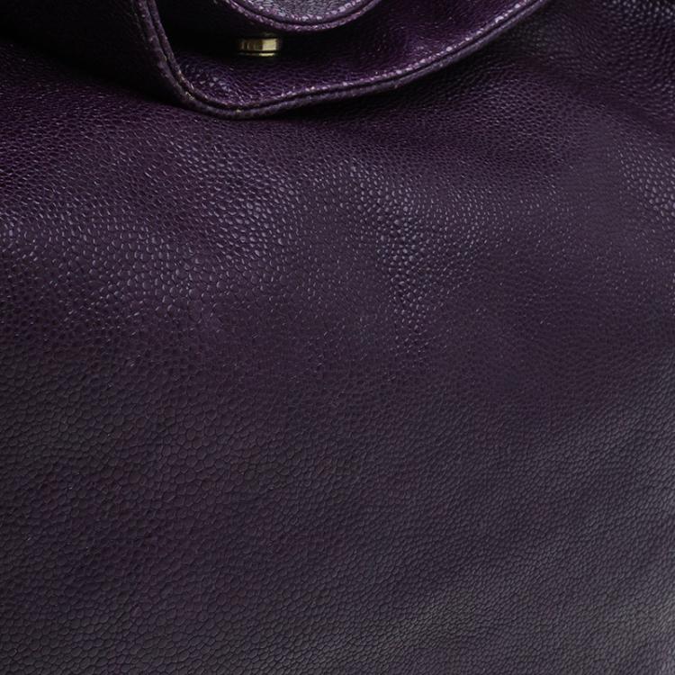 Pre Owned Saint Laurent Paris Purple Stingray Embossed Leather Roady Hobo