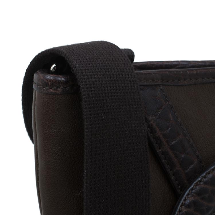 Pre Owned Saint Laurent Paris Brown Leather Small Vavin Messenger Bag