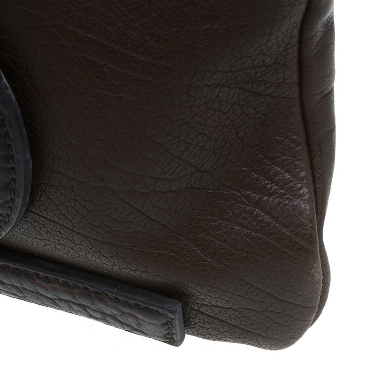 Pre Owned Saint Laurent Paris Brown Leather Small Vavin Messenger Bag