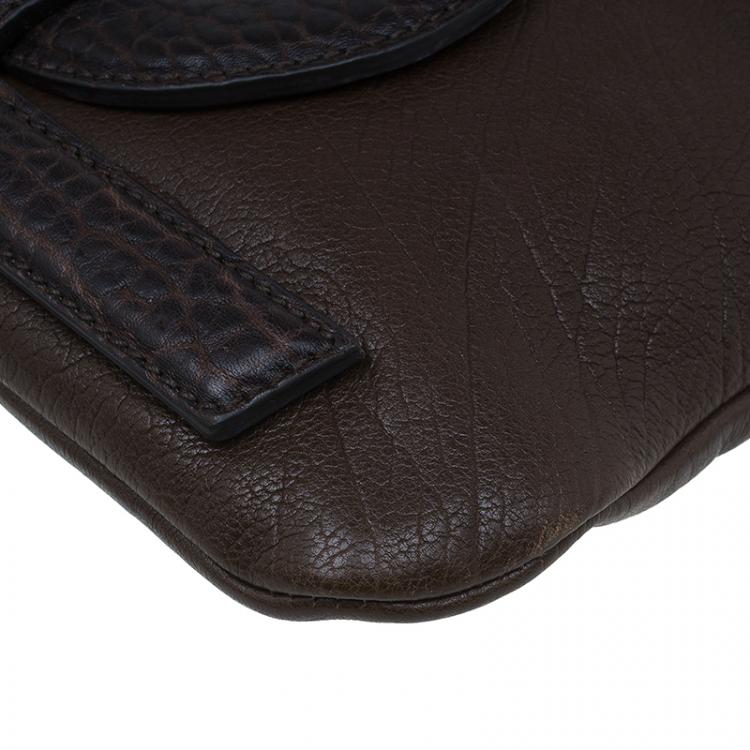 Pre Owned Saint Laurent Paris Brown Leather Small Vavin Messenger Bag