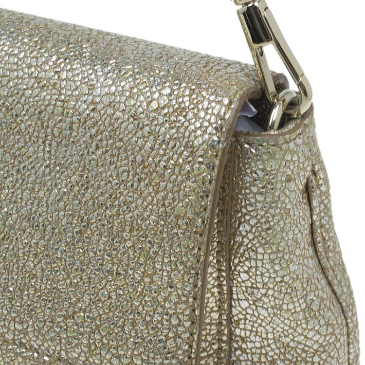 Pre Owned Saint Laurent Paris Metallic Gold Leather Emma Chain Shoulder Bag
