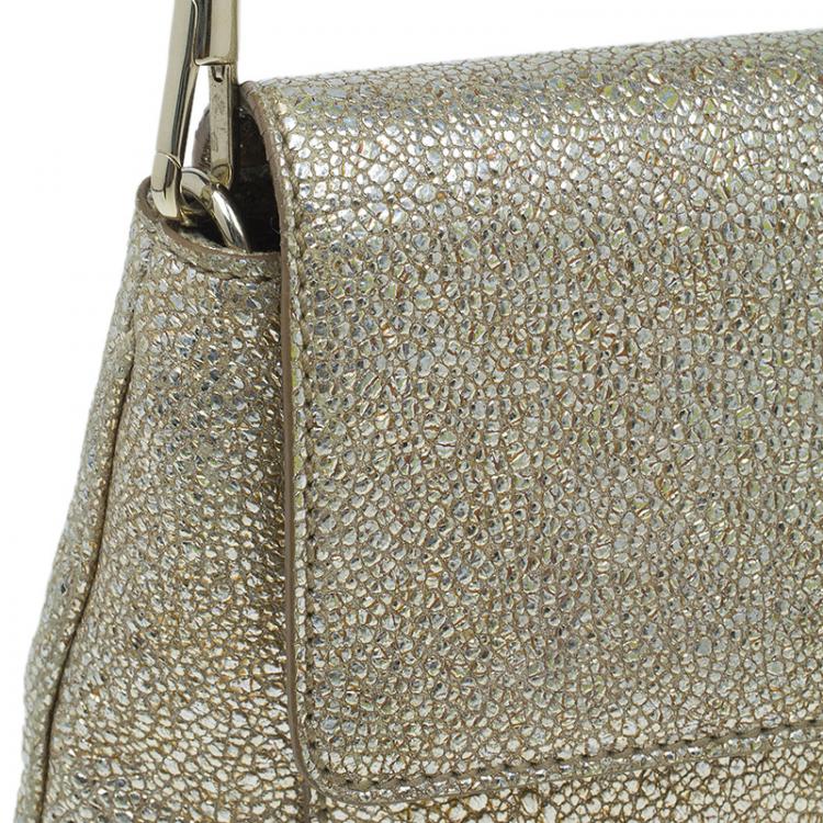 Pre Owned Saint Laurent Paris Metallic Gold Leather Emma Chain Shoulder Bag