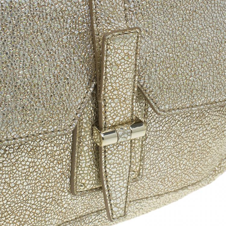 Pre Owned Saint Laurent Paris Metallic Gold Leather Emma Chain Shoulder Bag
