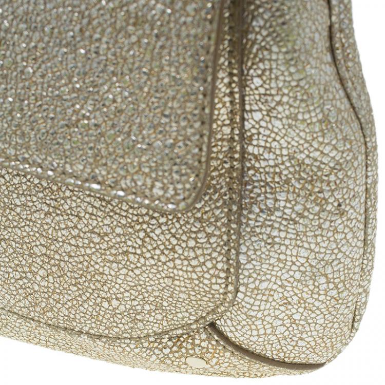 Pre Owned Saint Laurent Paris Metallic Gold Leather Emma Chain Shoulder Bag