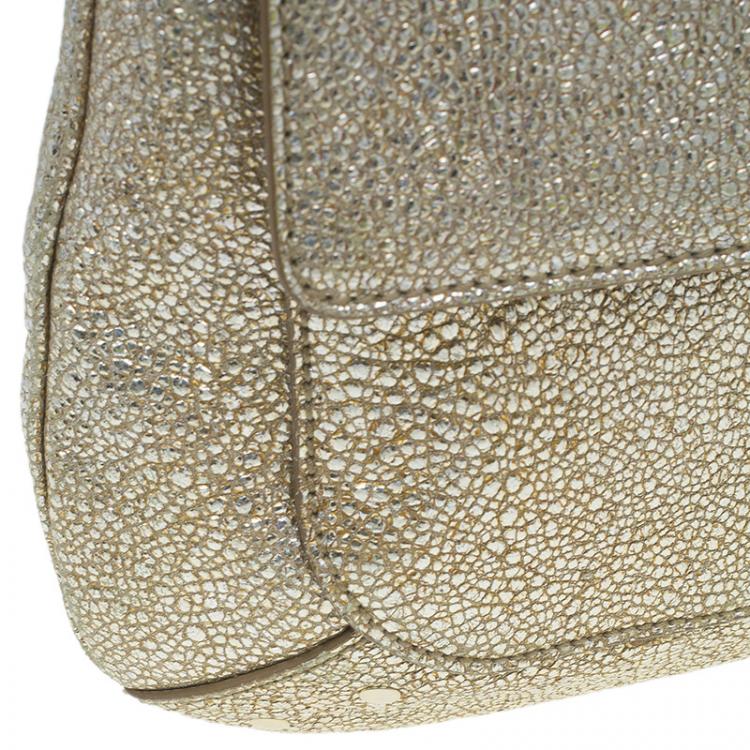 Pre Owned Saint Laurent Paris Metallic Gold Leather Emma Chain Shoulder Bag