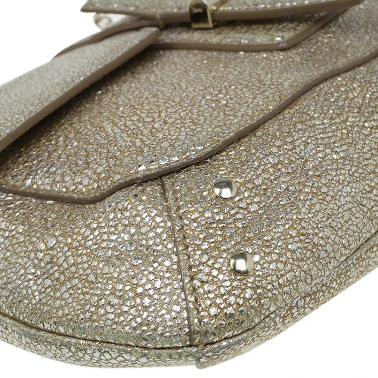 Pre Owned Saint Laurent Paris Metallic Gold Leather Emma Chain Shoulder Bag