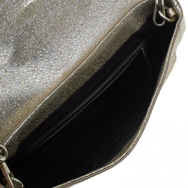 Pre Owned Saint Laurent Paris Metallic Gold Leather Emma Chain Shoulder Bag