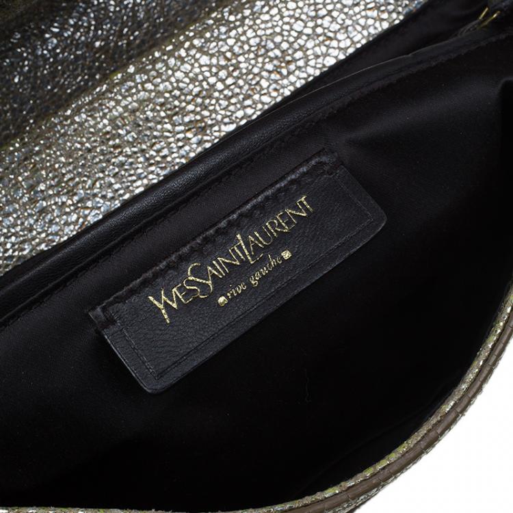 Pre Owned Saint Laurent Paris Metallic Gold Leather Emma Chain Shoulder Bag