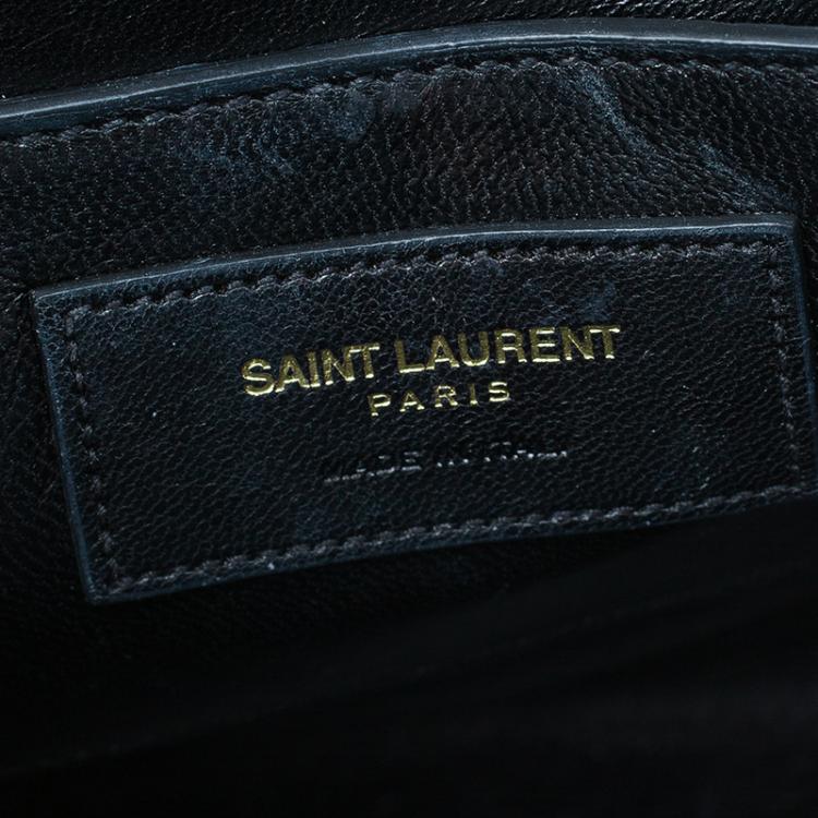 Pre Owned Saint Laurent Paris Green Leather Medium Cassandre Flap Bag