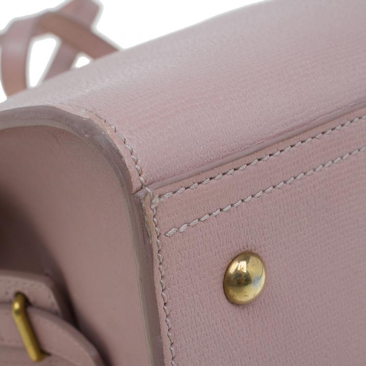 Pre Owned Saint Laurent Paris Nude Textured Leather Small Cabas Chyc Satchel