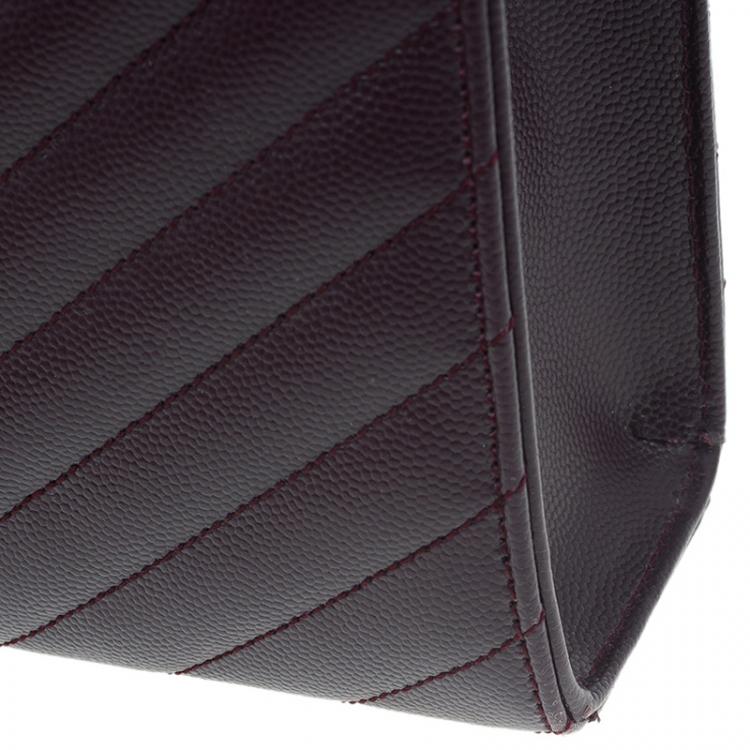 Pre Owned Saint Laurent Paris Burgundy Leather Large Cassandre Flap Bag