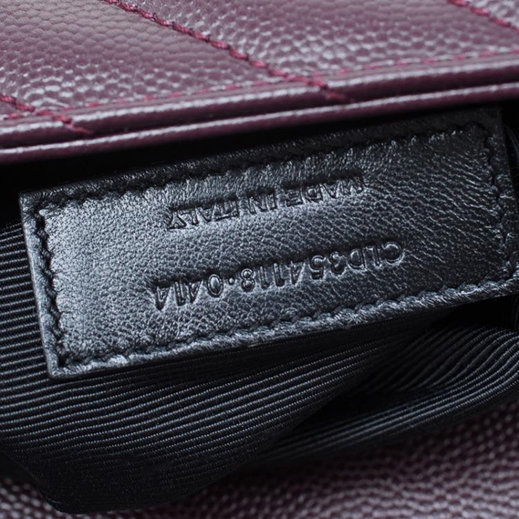 Pre Owned Saint Laurent Paris Burgundy Leather Large Cassandre Flap Bag