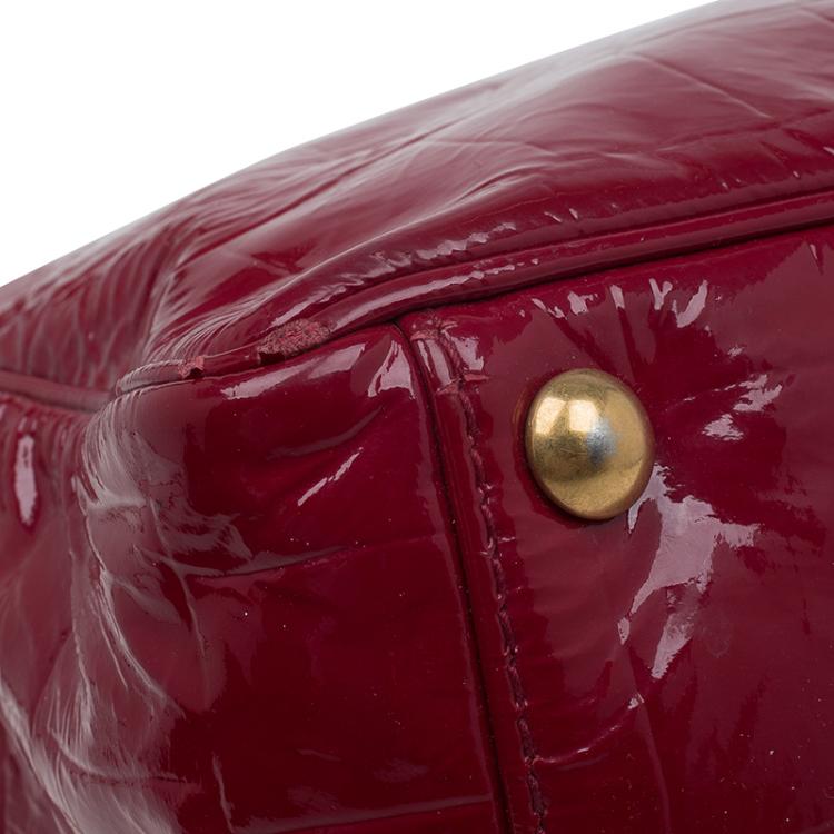 Pre Owned Saint Laurent Paris Red Croc Embossed Patent Leather Raspail North South Tote 