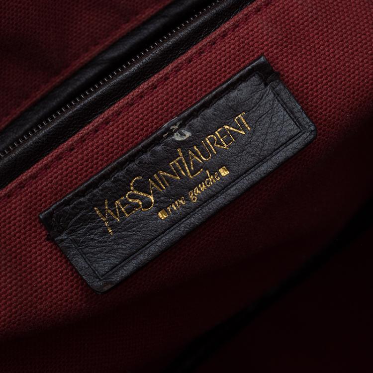 Pre Owned Saint Laurent Paris Red Croc Embossed Patent Leather Raspail North South Tote 