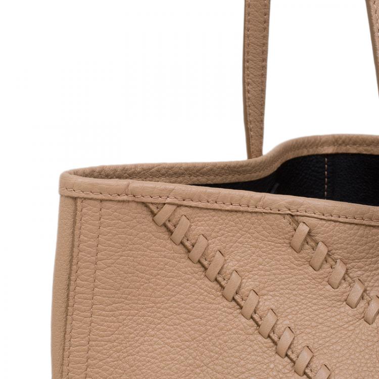 Pre Owned Saint Laurent Paris Beige/Black Leather Small Neo Double Reversible Tote
