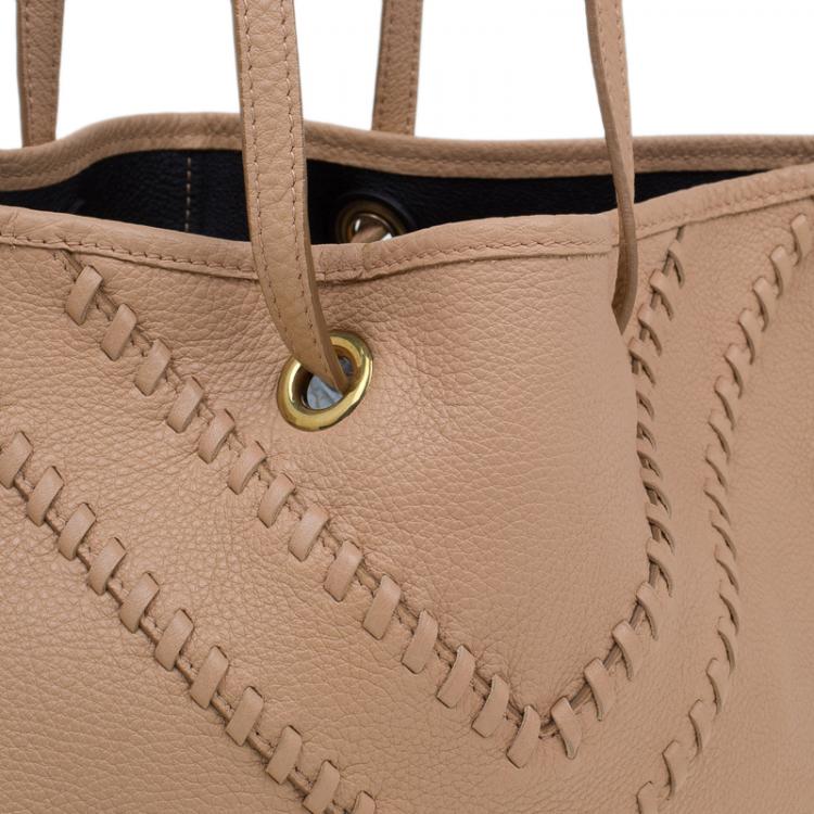 Pre Owned Saint Laurent Paris Beige/Black Leather Small Neo Double Reversible Tote