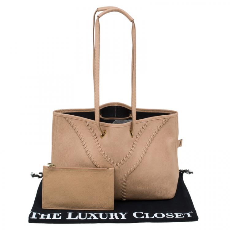 Pre Owned Saint Laurent Paris Beige/Black Leather Small Neo Double Reversible Tote