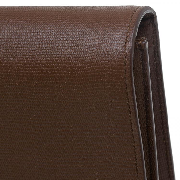 Pre Owned Saint Laurent Paris Brown Leather Large Chyc Clutch