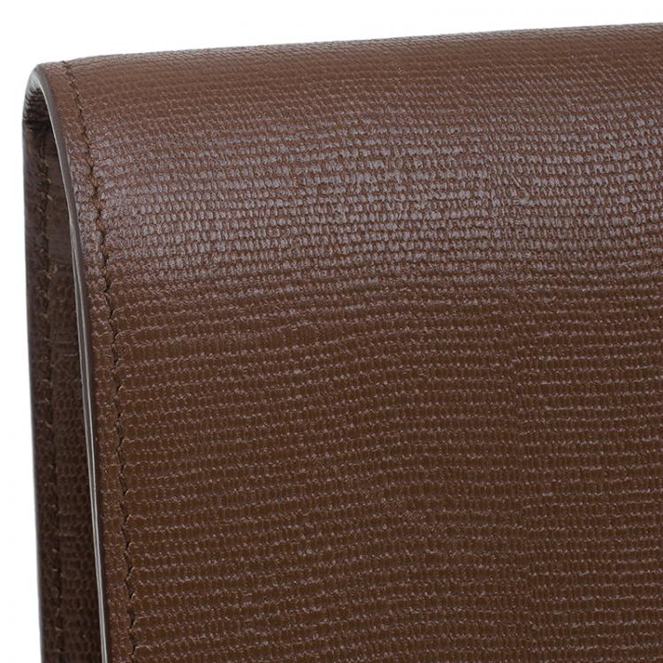 Pre Owned Saint Laurent Paris Brown Leather Large Chyc Clutch
