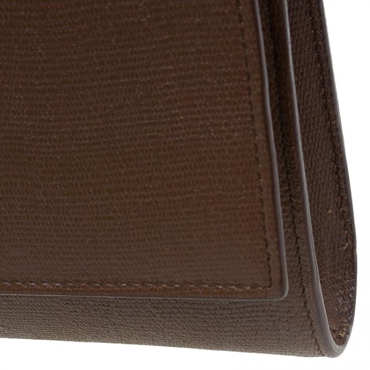 Pre Owned Saint Laurent Paris Brown Leather Large Chyc Clutch
