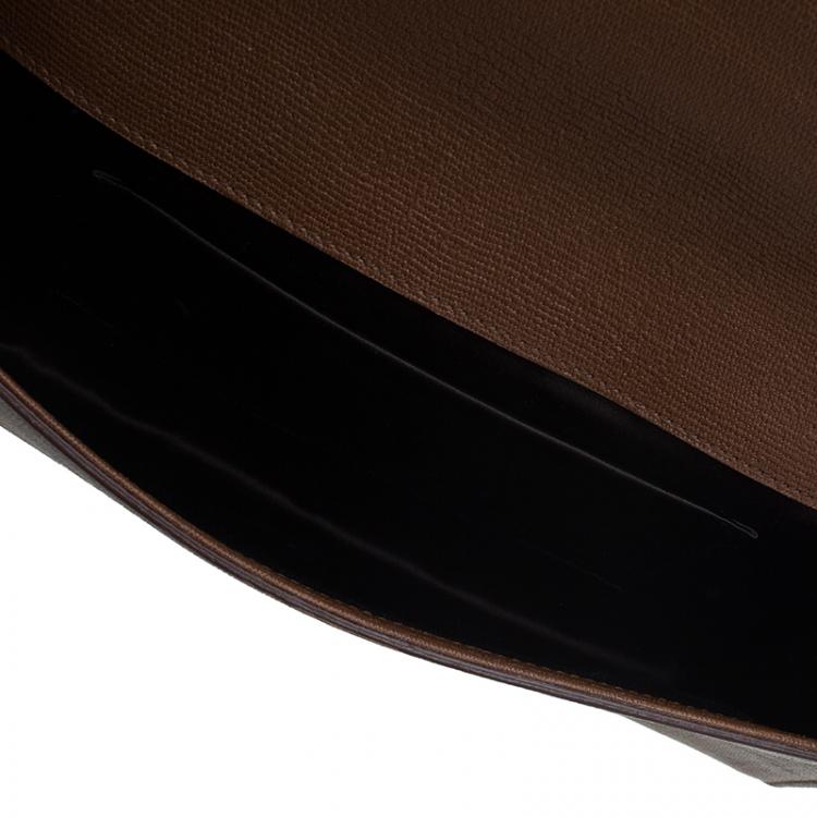 Pre Owned Saint Laurent Paris Brown Leather Large Chyc Clutch
