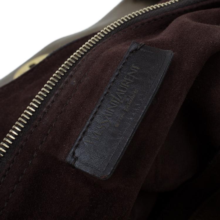 Pre Owned Saint Laurent Paris Bronze Leather Large Muse Two Top Handle Bag