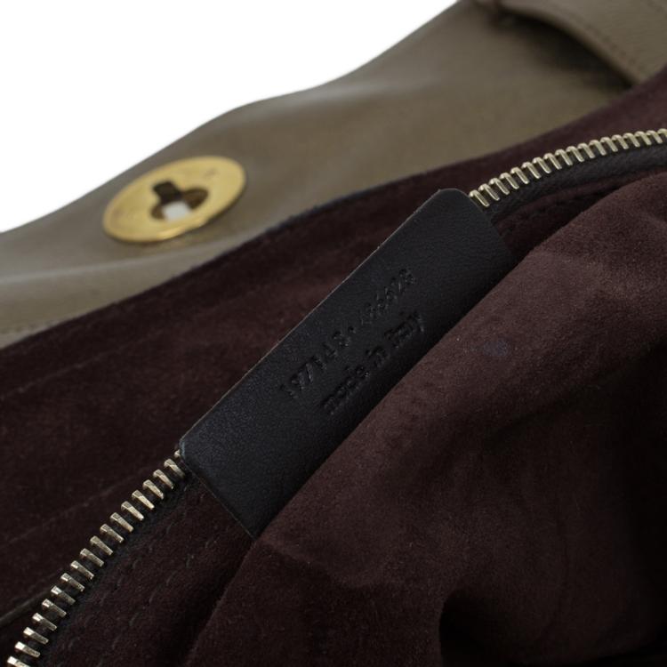 Pre Owned Saint Laurent Paris Bronze Leather Large Muse Two Top Handle Bag