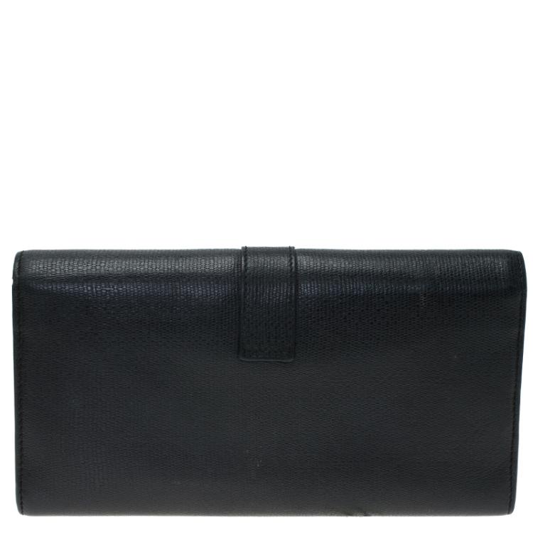 Pre Owned Saint Laurent Paris Black Leather CHYC Wallet 