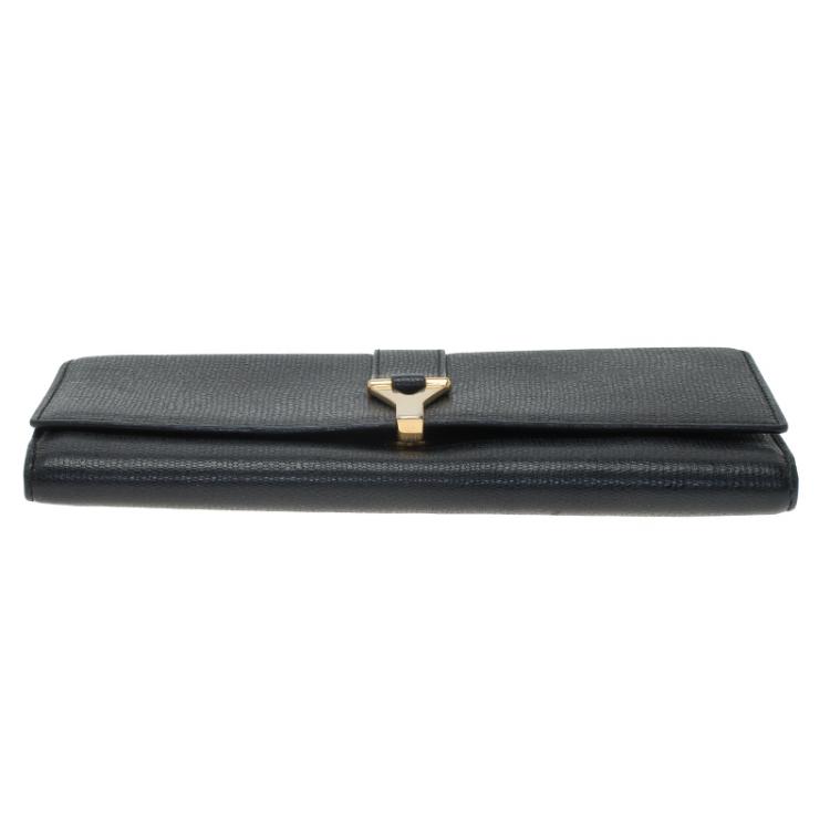 Pre Owned Saint Laurent Paris Black Leather CHYC Wallet 