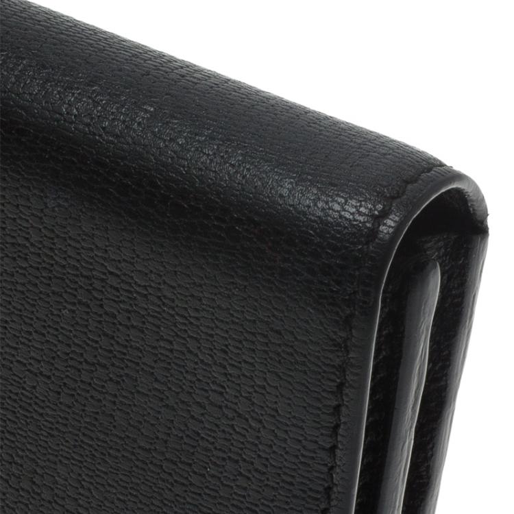 Pre Owned Saint Laurent Paris Black Leather CHYC Wallet 