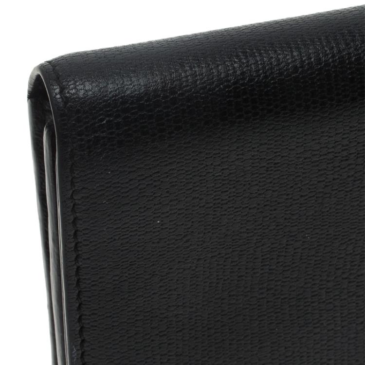 Pre Owned Saint Laurent Paris Black Leather CHYC Wallet 