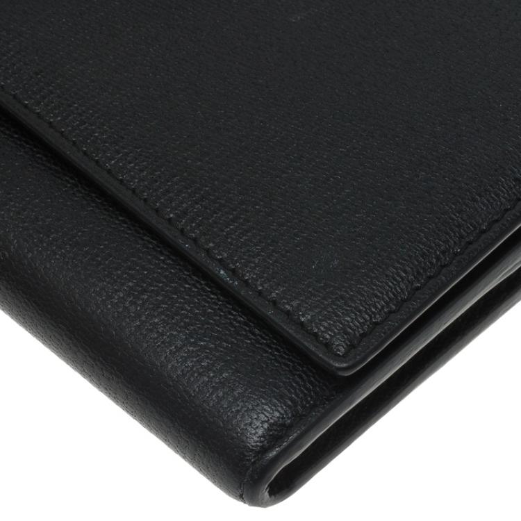Pre Owned Saint Laurent Paris Black Leather CHYC Wallet 
